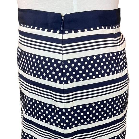 Vineyard Vines Fairway Navy & White Polka Dot Striped Mini Skirt 14 - Picture 3 of 8